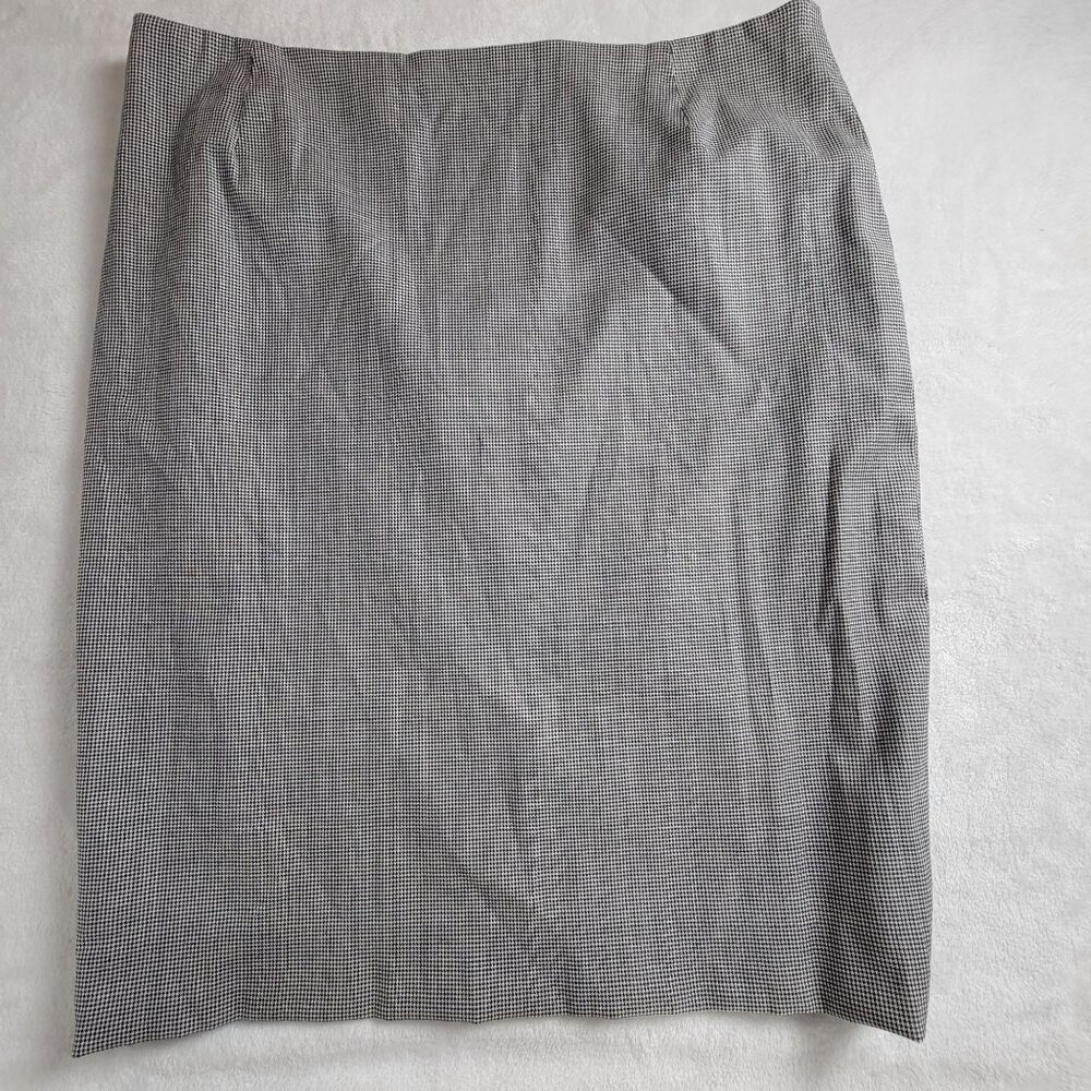 Escada Womens Black & White Houndstooth Career Pencil Skirt Size 40 Romania Made